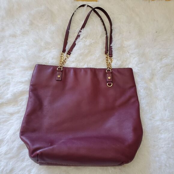 Michael Michael Kors Purple Shoulder Bag Color Burgundy Chain Strap - Picture 6 of 11
